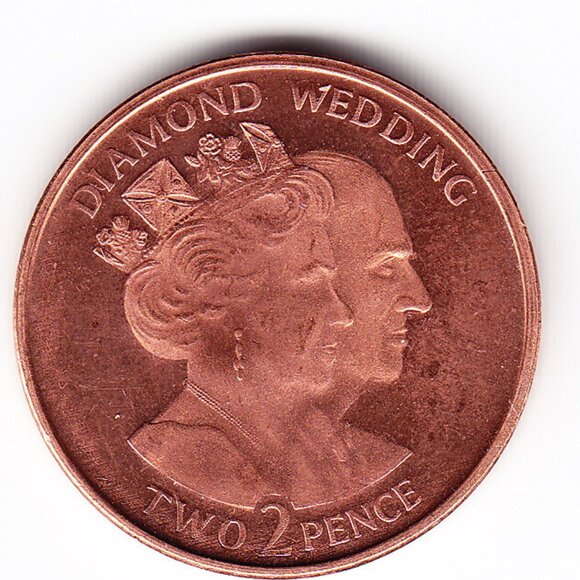 2007 Gibraltar Diamond Wedding Two Pence Coin (b303) - Picture 1 of 2